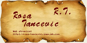 Rosa Tančević vizit kartica